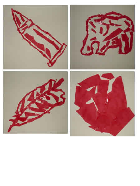 Red Paper Drawings All Objects
